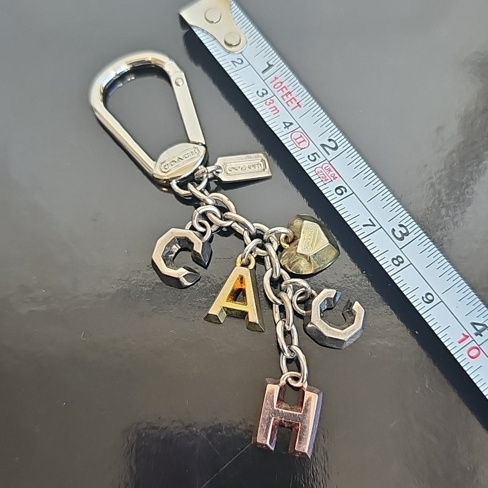 Coach Multi Metallic Letter Keychain Bag charm - Picture 6 of 6